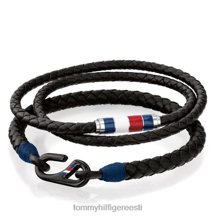 nahast kahekordne käevõru RJV6219722 must Tommy Hilfiger