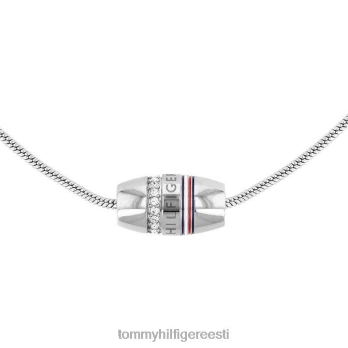 naiste triibuline ja kivist kaelakee RJV6220386 hõbedane Tommy Hilfiger