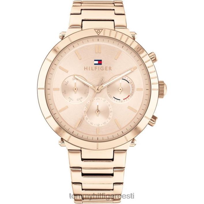 naiste šampanja päikesekiirguse käekell RJV6220166 roosa kuld Tommy Hilfiger