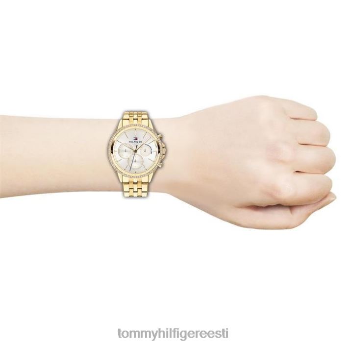 naiste kristallkomplekt kullatud käevõru kell RJV6219805 kuld hõbe Tommy Hilfiger