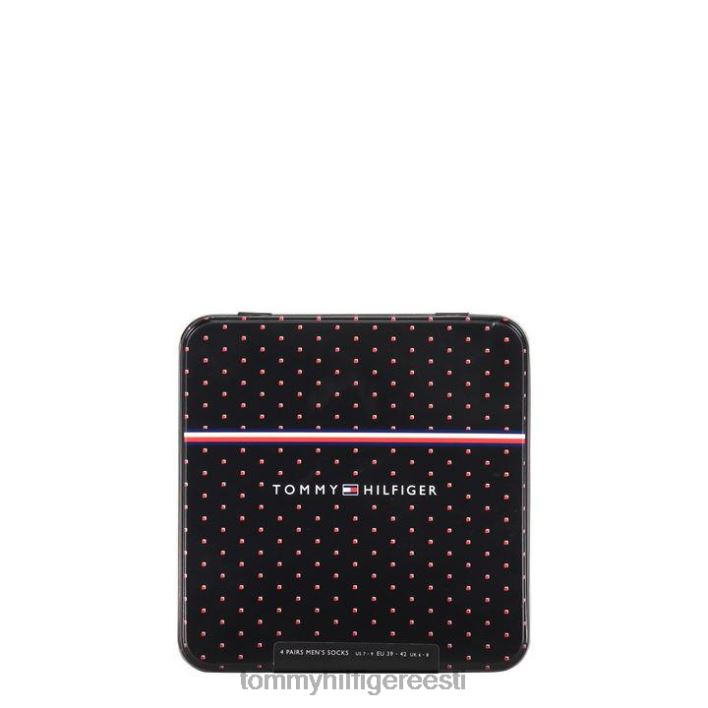 tommy 4 paki triibulised plekist sokid RJV6219714 must Tommy Hilfiger