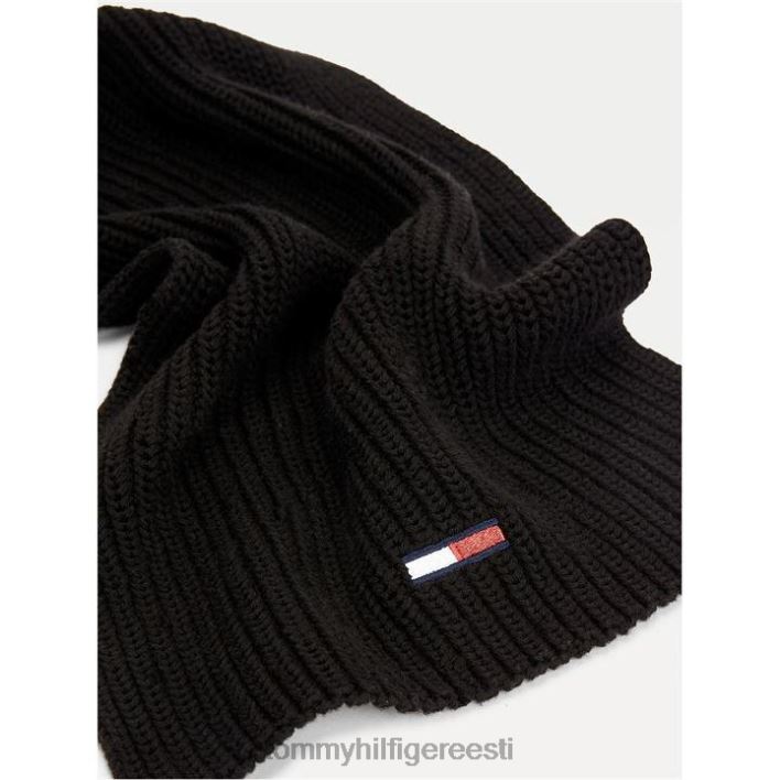 tommy jeans põhi ribi sall RJV6220855 must Tommy Hilfiger