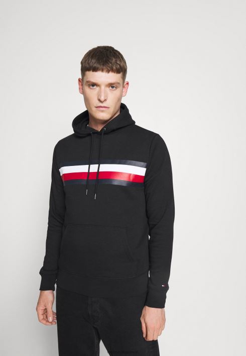 globaalse triibuga kapuutsiga dressipluus RJV628592 must Tommy Hilfiger