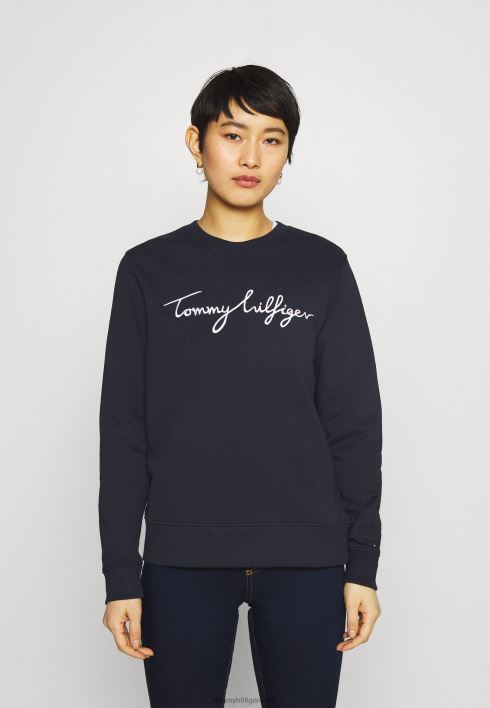 graafiline c-kaelusega dressipluus RJV624074 sinine Tommy Hilfiger