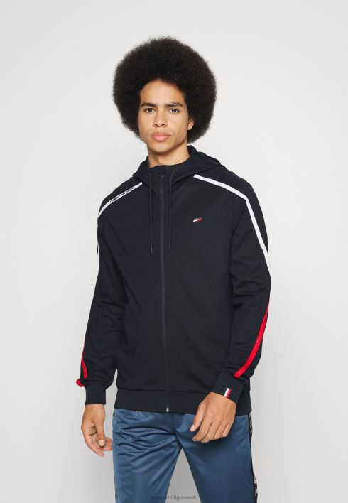 kaunistusega kapuutsiga tõmblukuga dressipluus RJV626544 kõrbe taevas Tommy Hilfiger