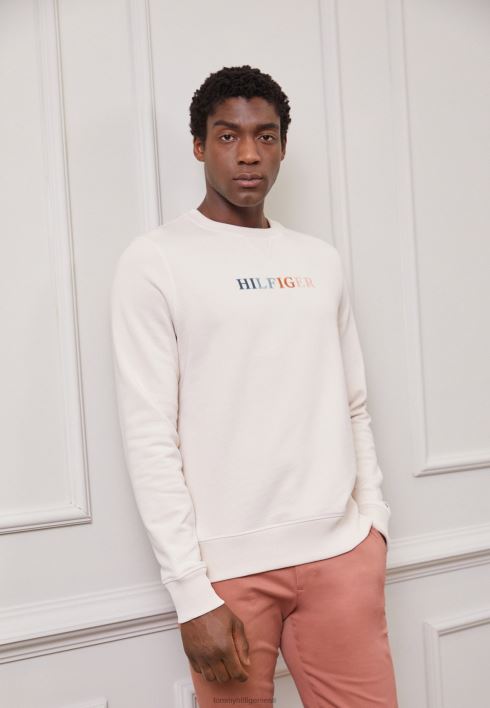 kontrastse õmblusega keermekaelusega dressipluus RJV625093 sulg valge Tommy Hilfiger