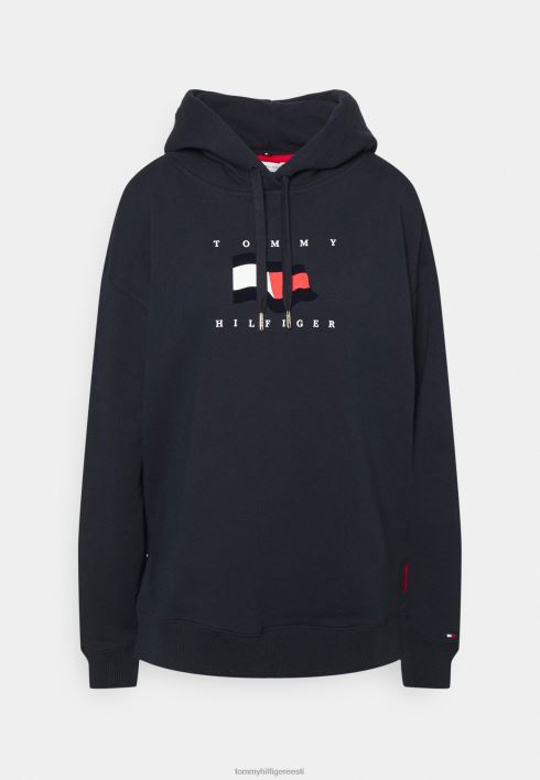 lõdvestunud lipuga hoodie dressipluus RJV628069 kõrbe taevas Tommy Hilfiger