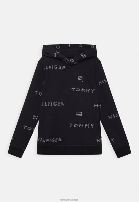 logo korduv kapuutsiga dressipluus RJV625470 kõrbe taevas Tommy Hilfiger