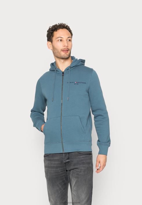 logoga tõmblukk läbi lukuga dressipluusi RJV627397 süsi sinine Tommy Hilfiger