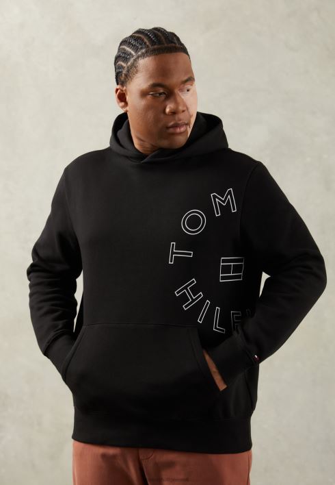 ümmargune graafiline kapuutsiga dressipluus RJV624830 must Tommy Hilfiger