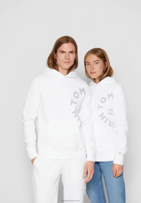 ümmargune graafiline kapuutsiga unisex dressipluus RJV624148 valge Tommy Hilfiger