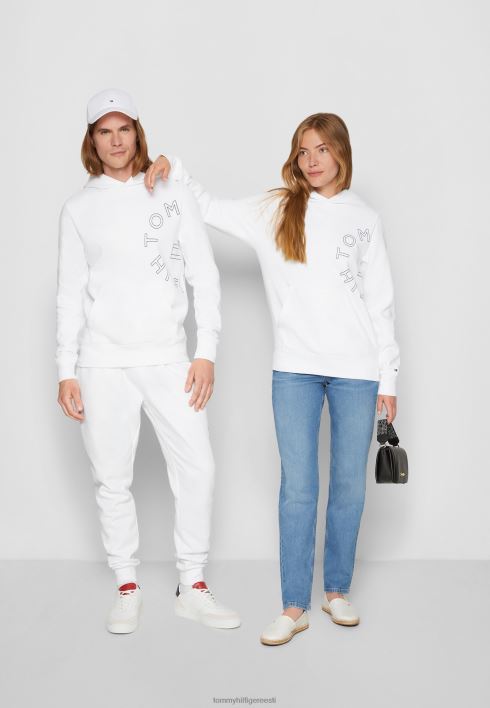 ümmargune graafiline kapuutsiga unisex dressipluus RJV624148 valge Tommy Hilfiger