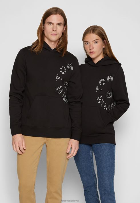 ümmargune graafiline kapuutsiga unisex dressipluus RJV625356 must Tommy Hilfiger