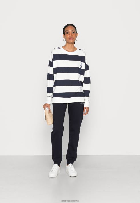 ragbi avatud kaelaga dressipluus RJV624096 taevas / ecru Tommy Hilfiger