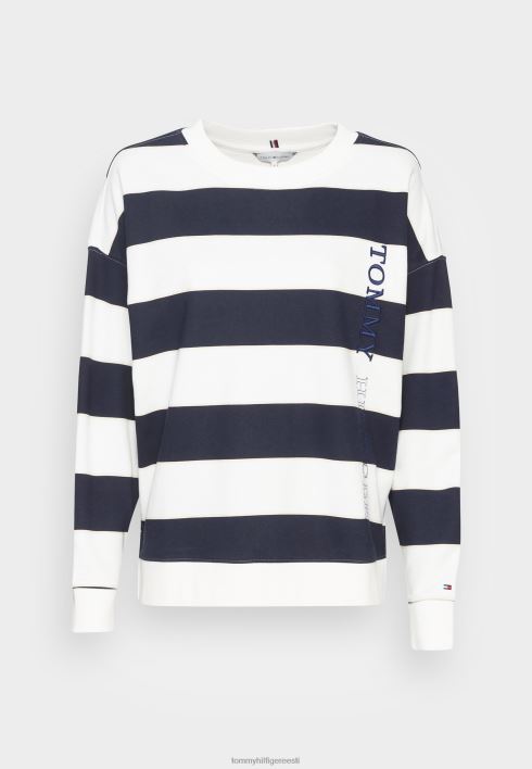 ragbi avatud kaelaga dressipluus RJV624096 taevas / ecru Tommy Hilfiger