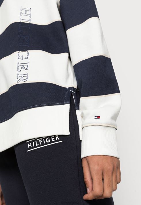 ragbi avatud kaelaga dressipluus RJV624096 taevas / ecru Tommy Hilfiger