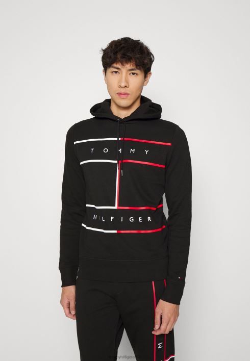 suure lipuga kapuutsiga dressipluus RJV628380 must Tommy Hilfiger