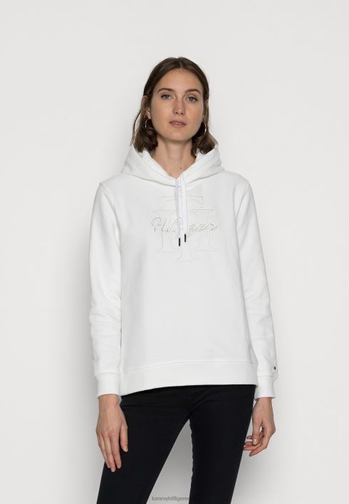 tavaline script hoodie dressipluus RJV628045 ekru Tommy Hilfiger
