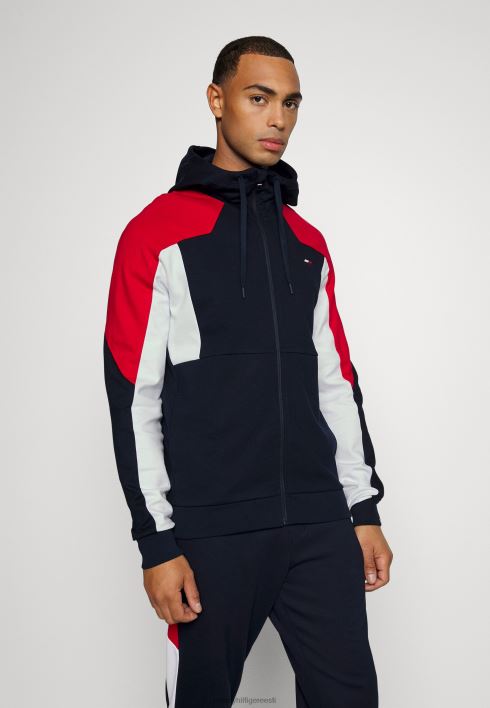 värviblokiga kapuutsiga lukuga dressipluus RJV626315 kõrbe taevas Tommy Hilfiger