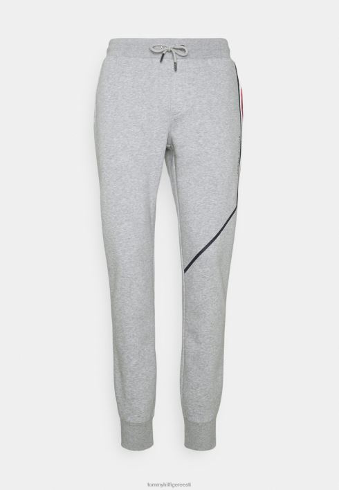 poolitatud triibuga dressipüksid RJV628801 helehall kanarbik Tommy Hilfiger