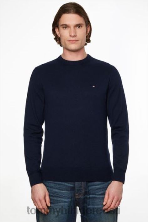 Pima puuvillane kašmiir kampsun RJV623652 sinine Tommy Hilfiger