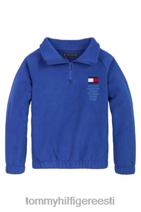 graafiline pilkupüüdva kaelusega fliisist džemper RJV623342 sinine Tommy Hilfiger