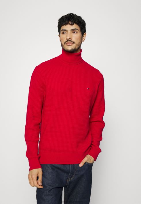 ruudustiku struktuur rullkaelusega hüppaja RJV628101 punane Tommy Hilfiger