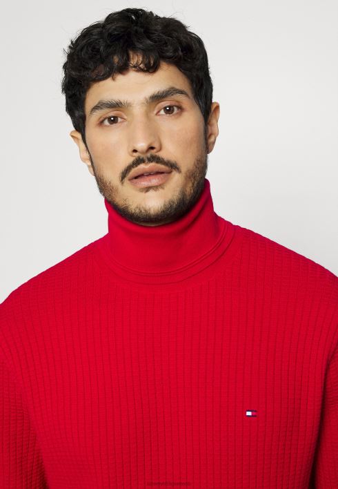 ruudustiku struktuur rullkaelusega hüppaja RJV628101 punane Tommy Hilfiger