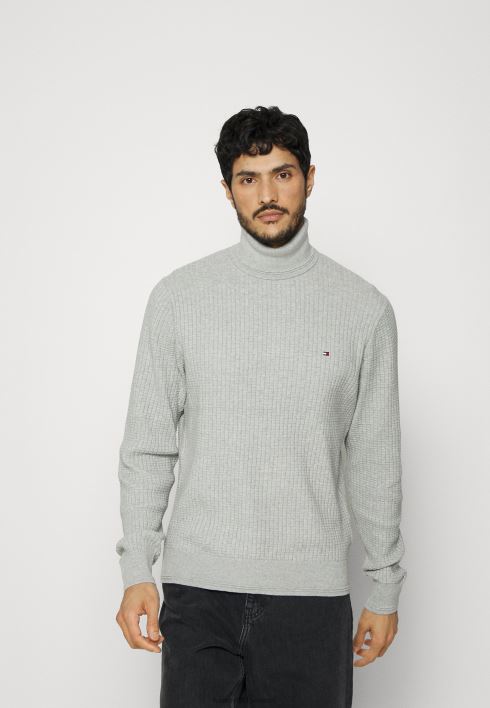 ruudustiku struktuur rullkaelusega hüppaja RJV628200 helehall kanarbik Tommy Hilfiger