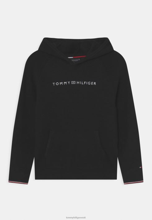 teadlik logoga kapuutsiga kampsun RJV628037 must Tommy Hilfiger