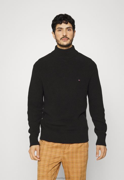 tekstuuriga pilkane kaelusega džemper RJV627926 must Tommy Hilfiger