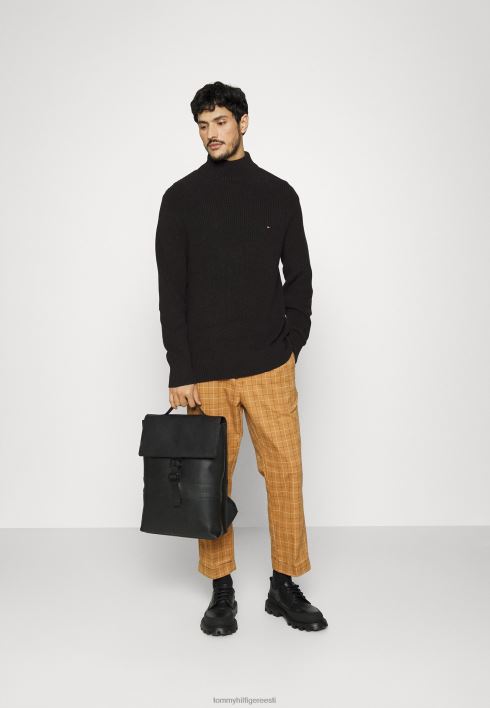 tekstuuriga pilkane kaelusega džemper RJV627926 must Tommy Hilfiger