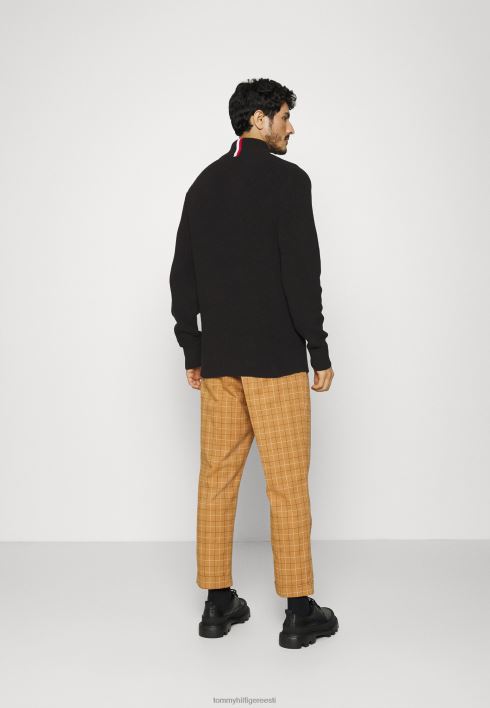 tekstuuriga pilkane kaelusega džemper RJV627926 must Tommy Hilfiger