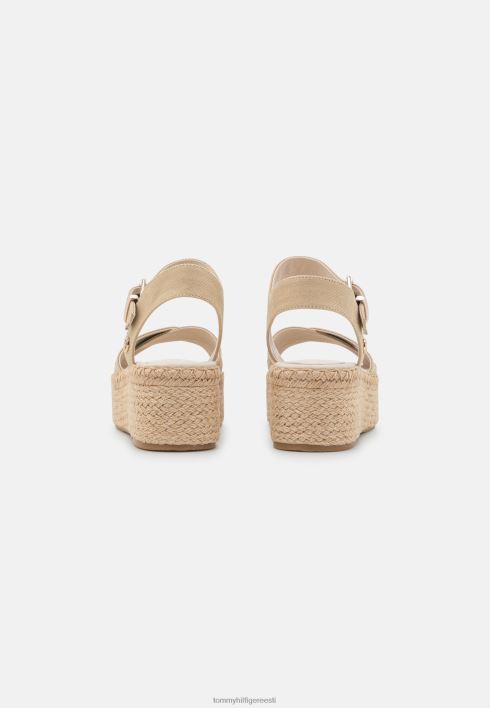läikiva puudutusega tasapinnalised kiilu espadrillid RJV625529 hele kuldne Tommy Hilfiger