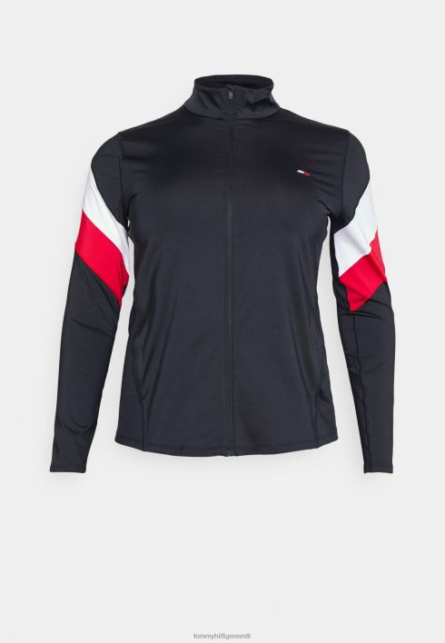 õhuke täistõmblukuga treeningjope RJV626583 kõrbetaevas / esmane punane Tommy Hilfiger