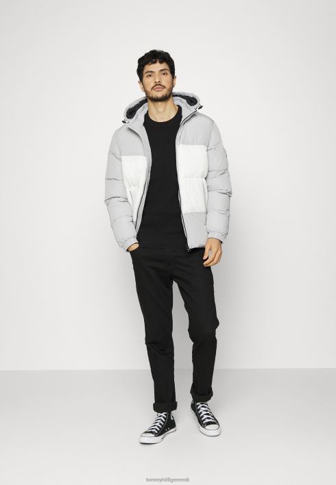 kõrge plokk kapuutsiga jope talvejope RJV628708 raudhall Tommy Hilfiger