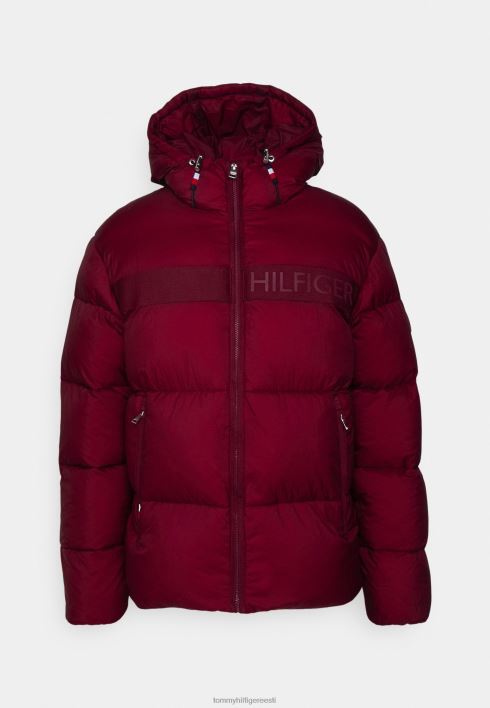 kõrge puhvriga talvejope RJV624377 sügav rouge Tommy Hilfiger
