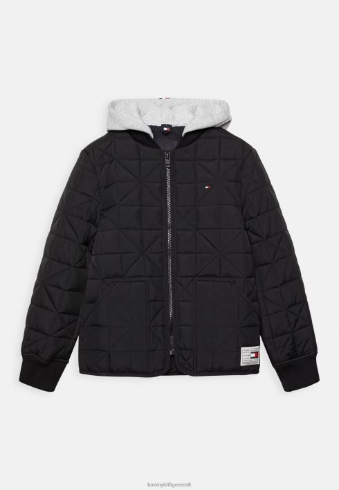 tepitud polsterdatud jope kerge jope RJV624970 must Tommy Hilfiger