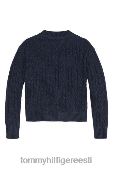 šenill-kaabliga kootud kampsun RJV623383 sinine Tommy Hilfiger