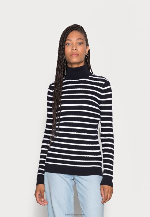 kaablirulliga kampsun kampsun RJV627889 kõrbetaevas/optika valge Tommy Hilfiger