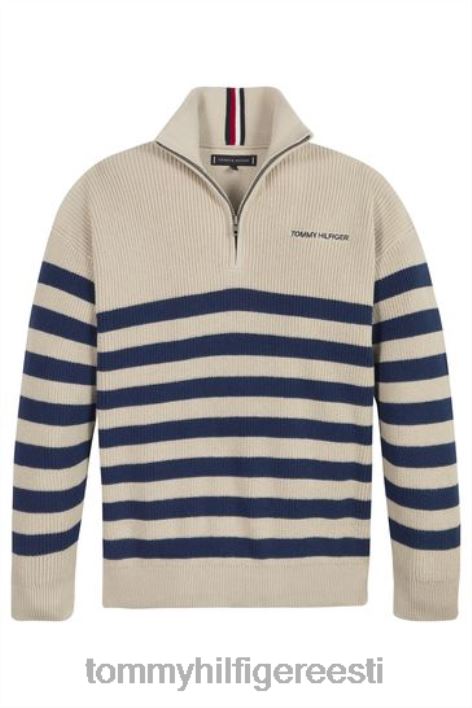 naturaalse triibulise kaelusega kampsun RJV623248 beež Tommy Hilfiger