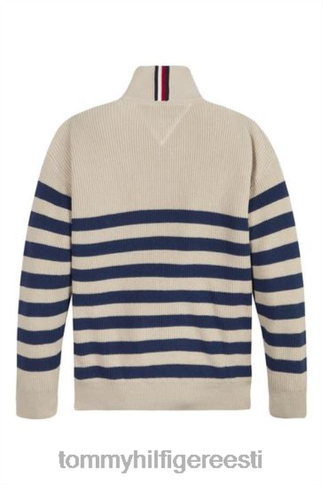 naturaalse triibulise kaelusega kampsun RJV623248 beež Tommy Hilfiger