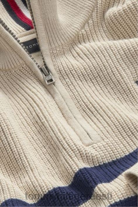 naturaalse triibulise kaelusega kampsun RJV623248 beež Tommy Hilfiger