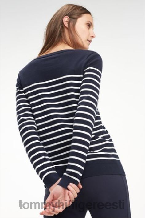 pärand paadikaelusega triibuline kampsun RJV622989 must Tommy Hilfiger