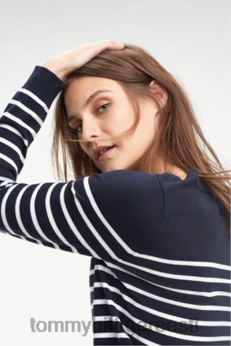 pärand paadikaelusega triibuline kampsun RJV622989 must Tommy Hilfiger