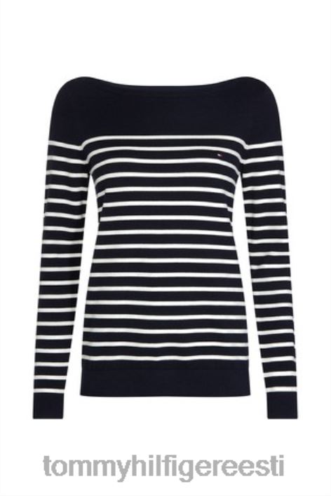 pärand paadikaelusega triibuline kampsun RJV622989 must Tommy Hilfiger