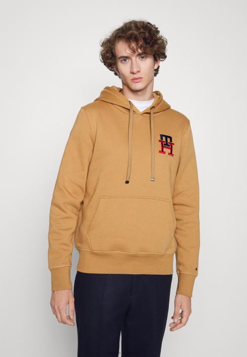 Essentsiaalne monogramm kapuutsiga kapuuts RJV625743 hele pruun Tommy Hilfiger