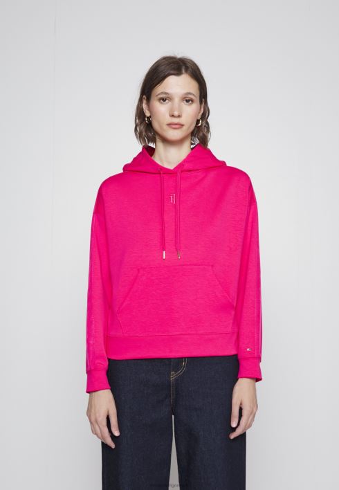 lõdvestunud interlock kapuutsiga kapuuts RJV624870 roosa hiilgus Tommy Hilfiger