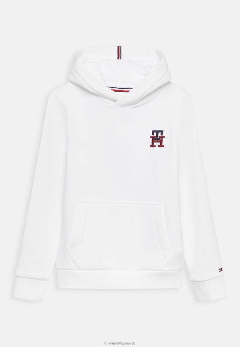 monogramm hoodie unisex kapuuts RJV625577 valge Tommy Hilfiger