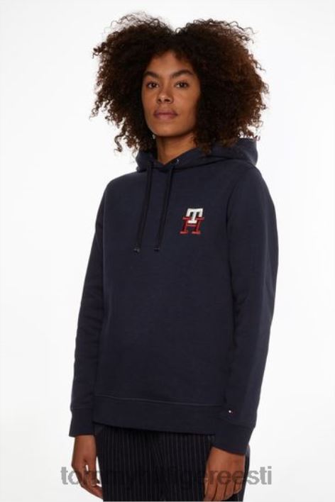 monogrammiga tikitud kapuuts RJV623508 sinine Tommy Hilfiger